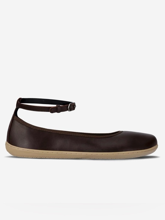 Be Lenka Shoes - Be Lenka FLORENCE Dark Brown Leather Ballet Flat with Ankle-Strap